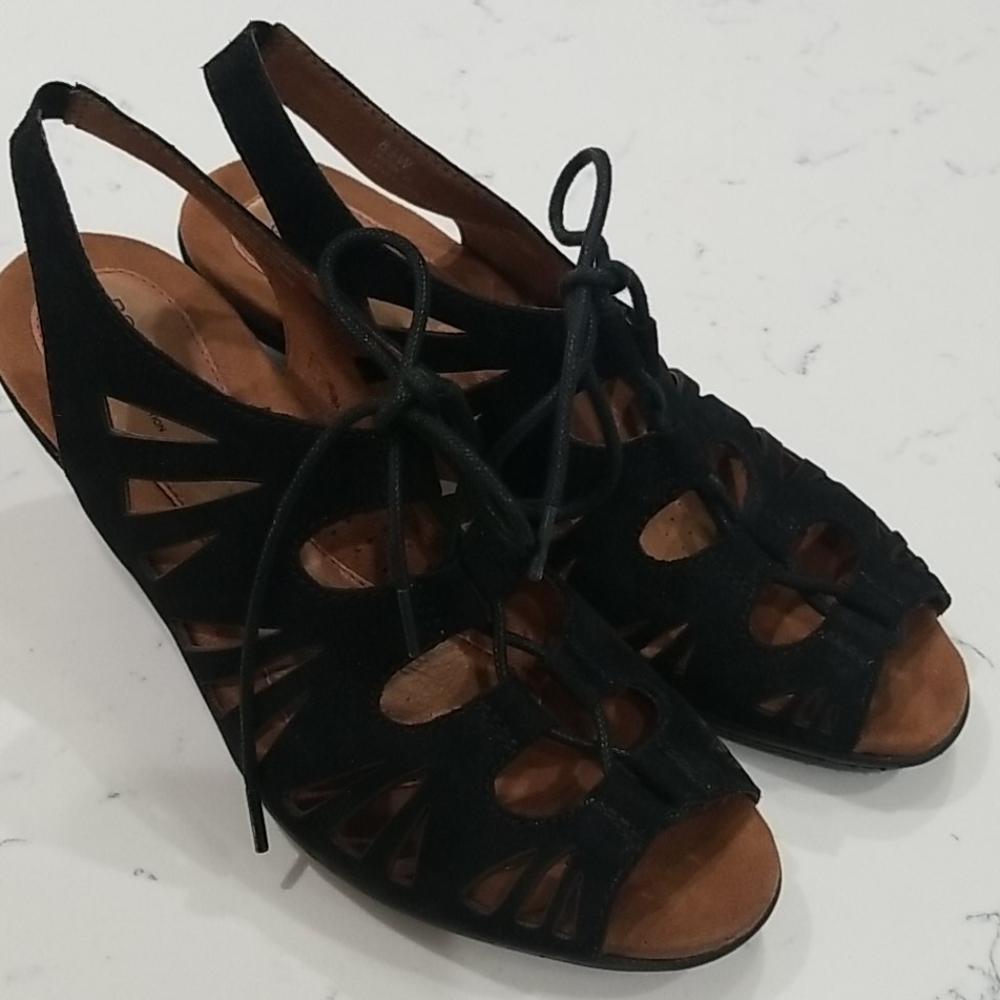 Rockport Suede Leather Tie  Sling Sandals W 8.5